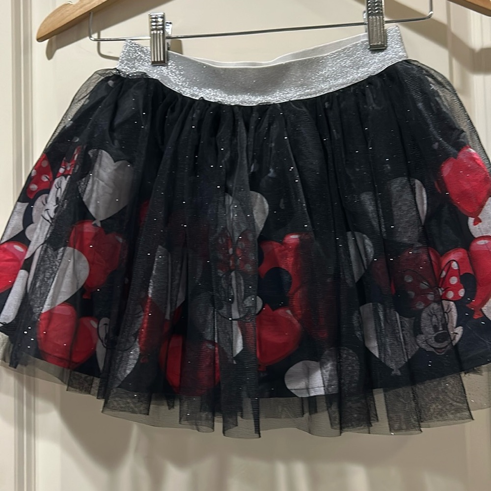 NWOT Disney Minnie Mouse sparkle elastic waistband tulle skort skirt size 7/8 M